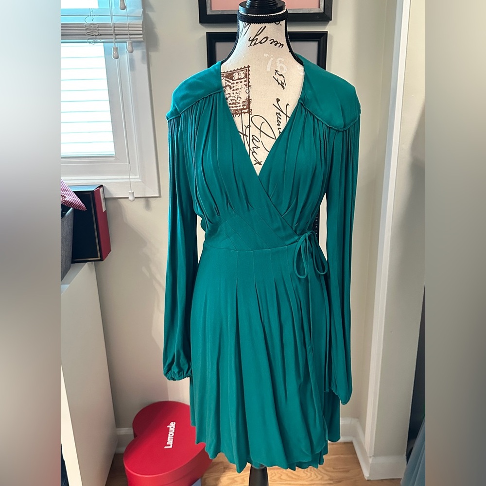 Free People Teal Long Sleeve Dress